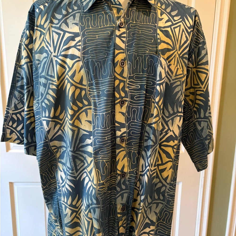 Johari West Tropical Print Button Down Shirt